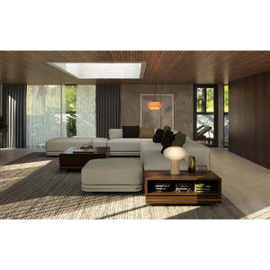 Canapé d'angle sectionnel en tissu de style européen DENIS, capitonné Chesterfield, pour salon, garnissage en éponge, pour usage intérieur, appartements - Product Image 5