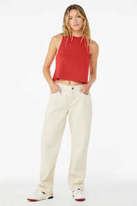 Débardeur court à dos nageur pour femme, uni, sans manches, coupe ajustée, en tissu délavé à l'acide, pour l'été - Product Image 4