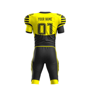 Conjuntos de uniformes de fútbol americano personalizados transpirables sublimados de calidad superior estilos en blanco y estampados de manga corta para adultos - Product Image 3