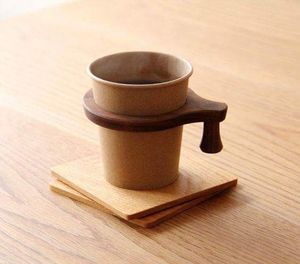 Taza de té de madera Natural alcohólica de madera para vino, café, agua, Bebidas frías calientes, taza para beber, té de madera de estilo japonés - Product Image 1