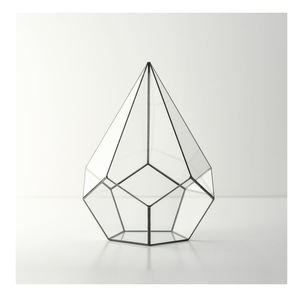 Gran oferta, producto único mejor calificado, Terrario de vidrio con borde de latón, vidrio transparente en forma de triángulo con acabado negro para decoración de bodas - Product Image 4
