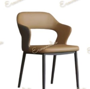 Chaise de café confortable en bois massif avec coussin en tissu bouclé pour salle à manger, café, hôtel, salon - Product Image 5