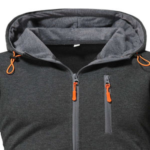 Vente en gros de sweats à capuche avec logo personnalisé pour hommes 100% coton français éponge fermeture éclair cordon de haute qualité brodé OEM vêtements - Product Image 5