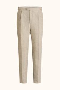 Pantalon pour homme en toile de lin/coton épaisse, coupe droite, taille mi-haute, pleine longueur, résistant, écologique et décontracté - Product Image 5