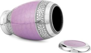 Handmade Purple Large Metal Cremation Urn Human Ashes 3.5 <b>Litter</b> Capacity Matte Finish Modern Design Custom Printing Tabletop - Product Image 4