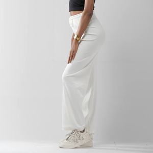 Vente en gros d'usine Hesayep Pantalon de jogging élastique taille haute décontracté pour femmes Logo personnalisé Pantalon de survêtement à jambes larges été - Product Image 6