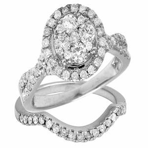 Ensemble de mariée Moissanite coupe ronde en argent 925 glacé bagues de fiançailles pour femmes cadeau de bijoux élégant - Product Image 1