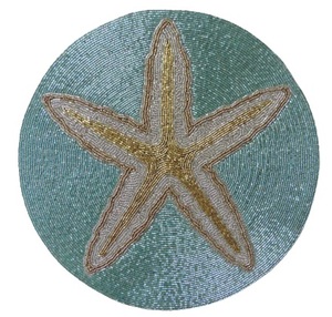 Mantel Individual de poliéster elegante con cuentas de vidrio redondas, diseño único especial de invierno festivo para bodas, fiestas, impresiona a tus invitados - Product Image 1