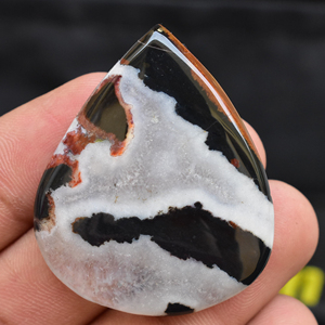 พลอยเทียมหัวหินพลอยเทียมแบบหัวม้าลาย,พลอยหินสีเลือดคริสตัลทรงหลังเบี้ยคริสตัลพลอยสำหรับเครื่องประดับ - Product Image 1