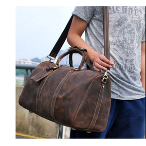 กระเป๋าเดินทางหนังแท้สำหรับผู้ชาย, กระเป๋าสะพายไหล่แบบพกพาความจุขนาดใหญ่หรูหรา - Product Image 2