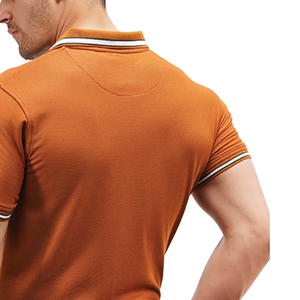 <b>Men</b> <b>Orange</b> Polo <b>Shirt</b> with Contrast Collar Comfortable Cotton Casual Wear Stylish Short Sleeve Polo Trendy Fashion <b>Shirt</b> for <b>Men</b> - Product Image 6