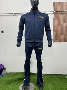 Nouveauté 2025 Survêtement décontracté à capuche en polyester uni pour homme Couleur bleue Respirant Service OEM personnalisé - Product Image 3