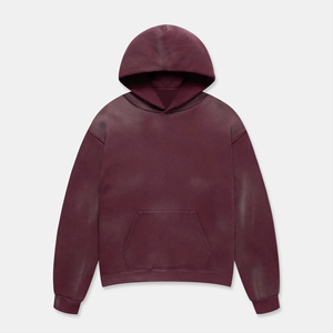 High Quality Men's Acid Wash Solid Winter Hoodies Customizable 100% Polyester Breathable Pullover-Hot Sale - Product Image 1