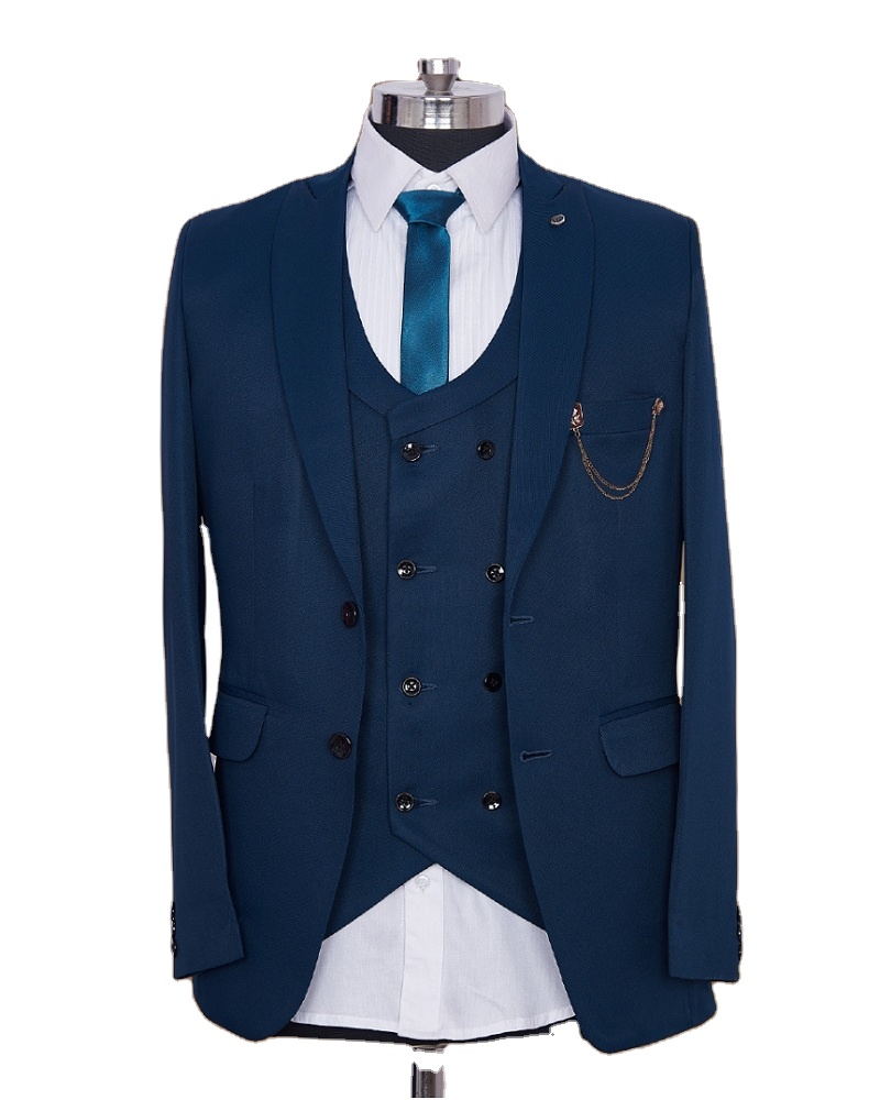 Smoking da sposa di alta qualità abiti da uomo Slim Fit Groomsmen Suit 3 pezzi Blazer economici Prom abiti formali (giacca + pantaloni + gilet + cravatta)