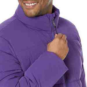 Veste matelassée à capuche en duvet pour homme, couleur violette, isolée, chaude pour l'hiver, doublure légère et douce, fermeture éclair, vêtements d'extérieur - Product Image 4