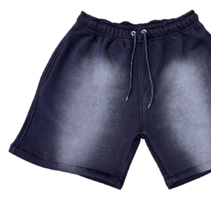 Short unisexe délavé à l'acide de 5 pouces en coton éponge français personnalisé Design vieilli vintage Fermeture brodée Mid High Street - Product Image 4