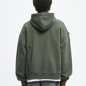 Sweat à capuche personnalisé des fabricants pour hommes épaule tombante 100% coton sérigraphie Vintage surdimensionné sweat à capuche lourd pour hommes - Product Image 6