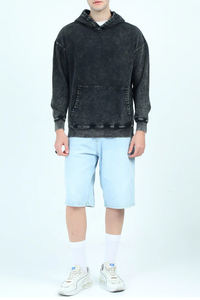 เสื้อฮู้ดดี้ผ้าฝ้าย 100% ลุควินเทจ ล้างสีแบบแอซิด ทรงปกติ ผ้าฟลีซทนทาน ระบายอากาศได้ดี และแห้งเร็ว เหมาะสำหรับสตรีทแวร์ฤดูหนาว - Product Image 4