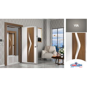 Puerta de Acero ABSDOOR, Puerta de Entrada Principal de Acero de Alta Seguridad, Simple y Elegante, Duradera, para Apartamentos, Villas, Directo de Fábrica, Superficie Acabada - Product Image 2