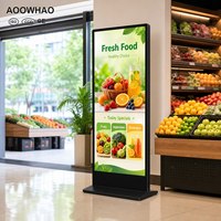 Kiosque publicitaire numérique tactile 20 points 4K UHD sur pied AOOWHAO pour supermarché et épicerie