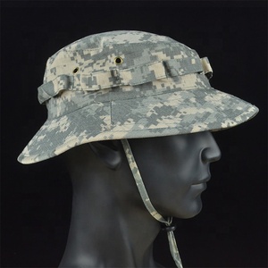 Men Foldable Wide Brim Sun Hat Summer Outdoor Camouflage Fisherman Hat With <b>Rope</b> Custom logo Hat - Product Image 5