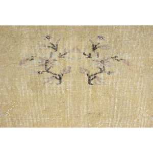 Tapis en laine beige vintage 1.7x3,9 pieds tapis turc à tissage plat avec motif patchwork support en latex pour décorations de salon - Product Image 5