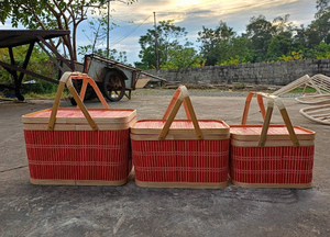 ตะกร้าไม้ไผ่ทำด้วยมือคุณภาพสูงกล่องของขวัญสำหรับบรรจุภัณฑ์ที่เป็นมิตรต่อสิ่งแวดล้อมและการนำเสนอที่หรูหรา - Product Image 5