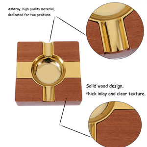 Cendrier sculpté antique en bois et acier pour usage intérieur extérieur Cendrier décoratif à usage quotidien Cendrier de luxe portable - Product Image 6