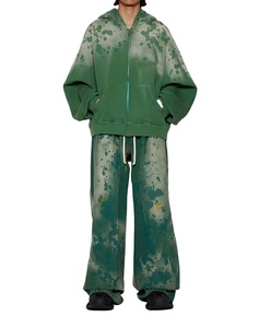 ชุดวอร์มย้อมสีแบบแอซิดวอชสำหรับผู้ชาย ราคาขายส่งใหม่ ผ้าฝ้าย 100% รับทำโลโก้และออกแบบเอง กางเกงทรงบาน ชุดวอร์มออกกำลังกายสำหรับผู้ชาย - Product Image 1