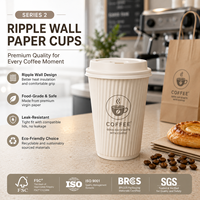 Cangkir Minuman Cokelat Panas dari Organic Tea House, Tahan Panas, Terisolasi, Pelindung Tiga Lapis, Cangkir Kertas Dinding Tiga Lapis yang Andal