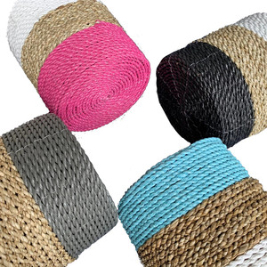 Multicolor Set of 3 Round Seagrass <b>Baskets</b> Indoor Planter Cover Woven Pot Plant <b>Basket</b> with Lid for Home Kitchen Laundry Use - Product Image 6