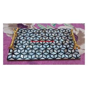 Nouvel article de cadeau de décoration d'hôtel classique Miroir incrusté de vadrouille en bois brillant naturel avec forme de poignée pour Love Style Resorts - Product Image 4