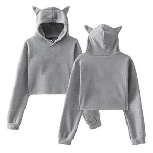 เสื้อฮู้ดผ้าฝ้ายปักลายพิมพ์สำหรับผู้หญิง เสื้อสเวตเชิ้ตลำลองแบบสวมหัว ขายส่ง รับทำโลโก้ เสื้อฮู้ดผู้หญิง - Product Image 1