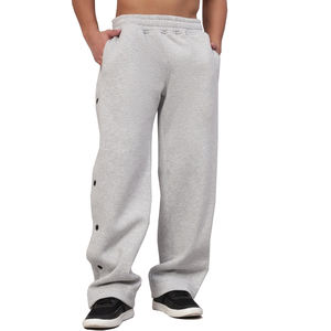 Ropa de calle personalizada Pantalones de chándal relajados de gran tamaño Pantalones Hombre Ropa personalizada 100% Botones a presión de algodón Pantalones de chándal de piernas anchas - Product Image 1