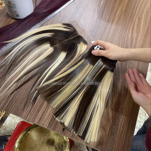 Paquetes rectos de hueso de cabello humano vietnamita 100% Color de piano con cierre, Super doble frontal - Product Image 1