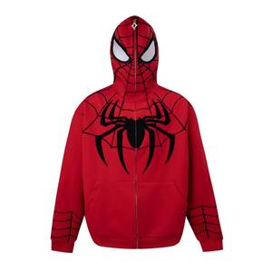 High Street Men's Spider Full Zip up Hoodie French Terry Hip Hop Oversize Custom Zipper Hoodie con gran oferta - Product Image 5