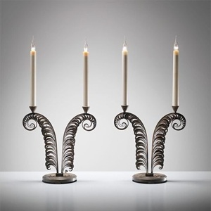 Bougeoir en métal finition antique bougeoir pour éclairage et décoration de la maison ensemble bougeoir décoratif élégant - Product Image 1