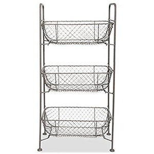 Cesta de Alambre de Hierro Multifuncional con Asa, Redonda, de 3 Niveles, para Mesa de Cocina, Frutas, Verduras, Cesta de Almacenamiento - Product Image 3