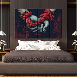 Elegant Love Canvas Art <b>Print</b> - Modern <b>Bedroom</b> Decor, Unique Valentine's Gift,4P: Gallery Wrapped - Product Image 1