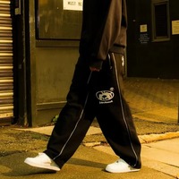 Pantalon de survêtement surdimensionné avec logo personnalisé Pantalon de survêtement baggy à jambes larges de haute qualité Pantalon lourd pour homme de grande taille Pantalon de survêtement uni de base