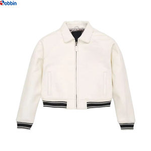 Top Selling Customized Winter <b>White</b> Women's Leather <b>Jackets</b> Premium Crop Fit Latest Customized Crop Leather <b>Jackets</b> - Product Image 4