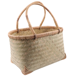Panier de marché en bambou tissé rectangulaire en gros de Tienphong avec poignées élégantes pour les paniers-cadeaux du marché - Product Image 1