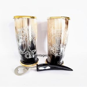 Jarra de Cerveza de Cuerno de Búfalo Hecha a Mano de Alta Calidad, Estilo Vikingo, Artesanía Natural, Pulida y Brillante, Decoración Náutica para el Hogar - Product Image 4