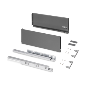 Eluca Protone 30kg acciaio grigio cassetto esterno con allungamento completo guide Soft Close 178mm altezza 450mm profondità modello 3282635 spagna - Product Image 1