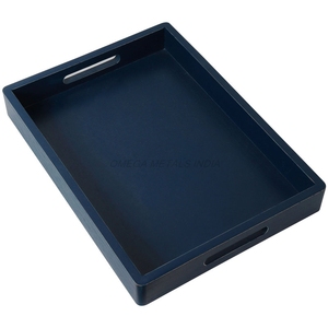 Manufacturer of Wooden <b>Tray</b> Set in Deep <b>Black</b> Color with Rectangular Shape and Sleek Design Perfect for <b>Serving</b> and Displaying - Product Image 3