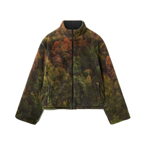 Venta al por mayor de invierno personalizado gradiente de colores cuello simulado de gran tamaño con cremallera Sherpa chaqueta de lana para los hombres - Product Image 1