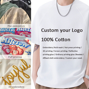 Trending Custom Logo <b>Plain</b> Black and White Contrast Color <b>Oversize</b> 300G Heavy Weight Cropped <b>T</b>-<b>shirt</b> for men - Product Image 6