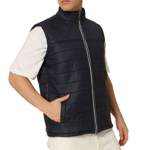 Men's OEM Custom Wholesale Puffer Vest - Solid Color Sleeveless Padded Breathable Outdoor Gilet Great for Stylish Winter Look - Product Image 5