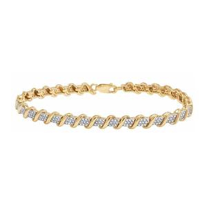 Elegante pulsera de oro de 10K que muestra diamantes cultivados en laboratorio en un ajuste de eslabones pulidos, ideal para la moda diaria - Product Image 5