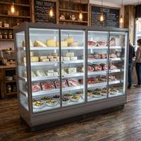 Vitrine réfrigérée verticale commerciale avec porte vitrée à commande à distance pour supermarché